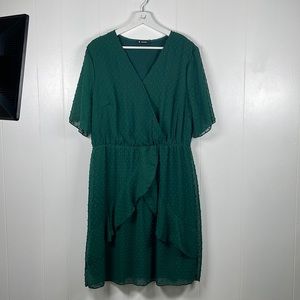 Textured Ruffle Wrap Dress